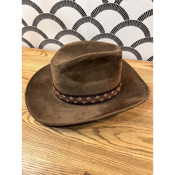 Vintage Boot Hill Cowboy Bucket Hat Brown Size Lg 7 1/4 - 7 3/8 Stetson Western - Picture 4 of 7